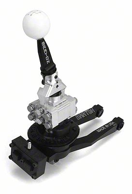 Barton Short Throw Shifter Black Stick White Knob Challenger 6sp - Click Image to Close